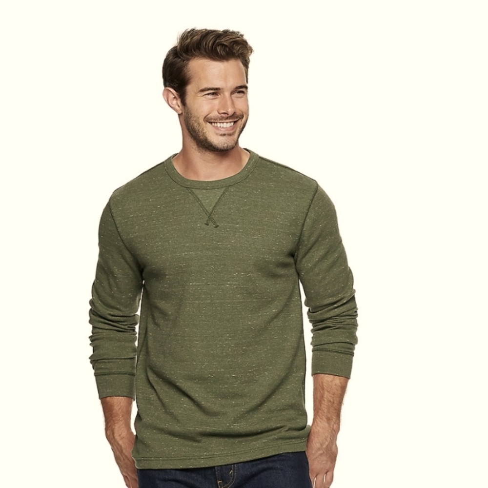 Sonoma Olive Knit Long Sleeve Shirt